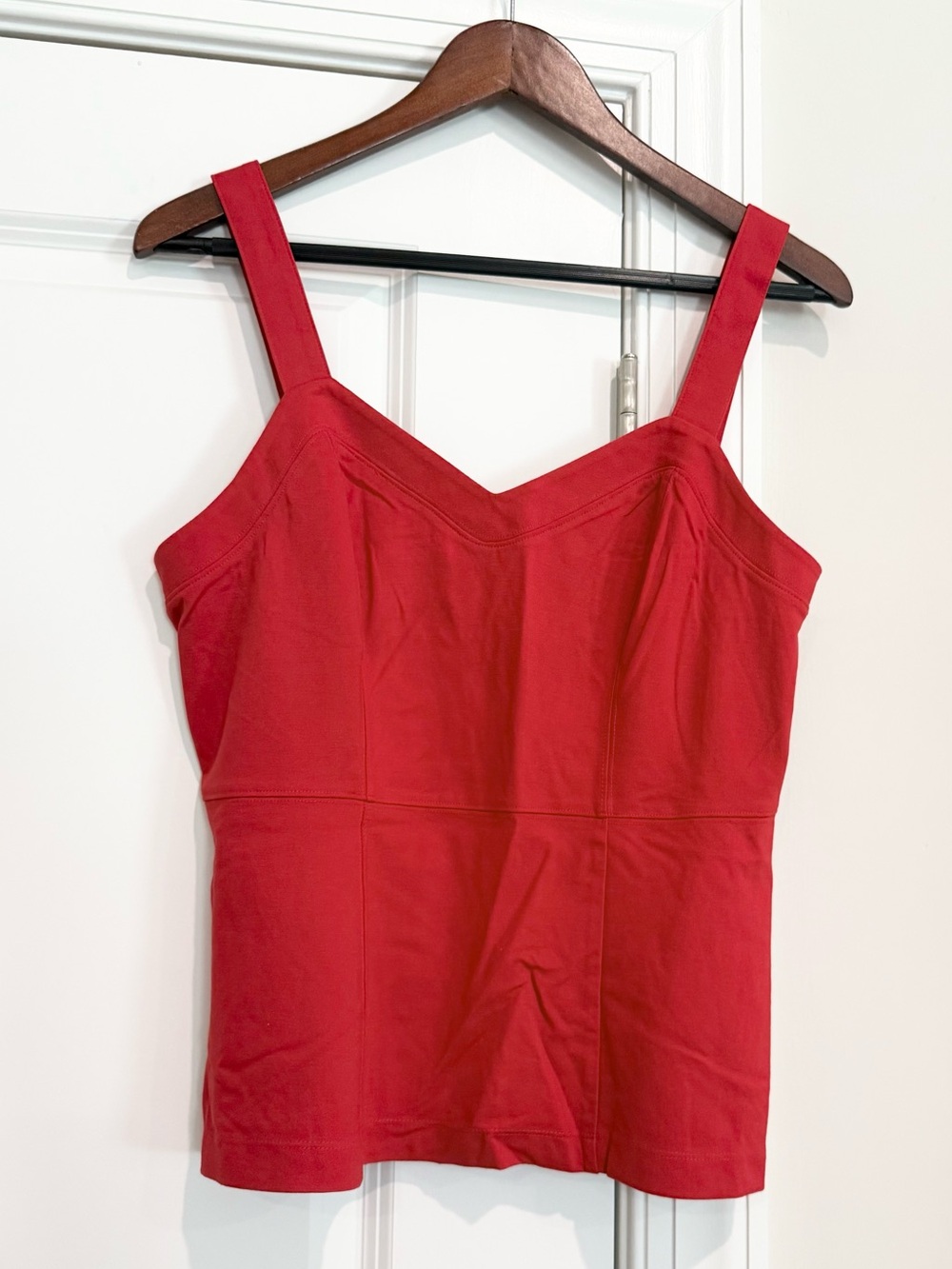 NWT Anthropologie Cherry Red V-Neck Tank with Wide Straps